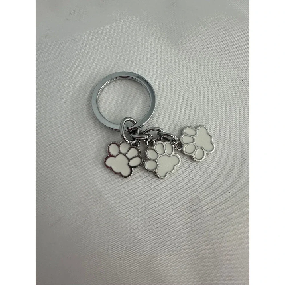 Dog paws metal purse keychain